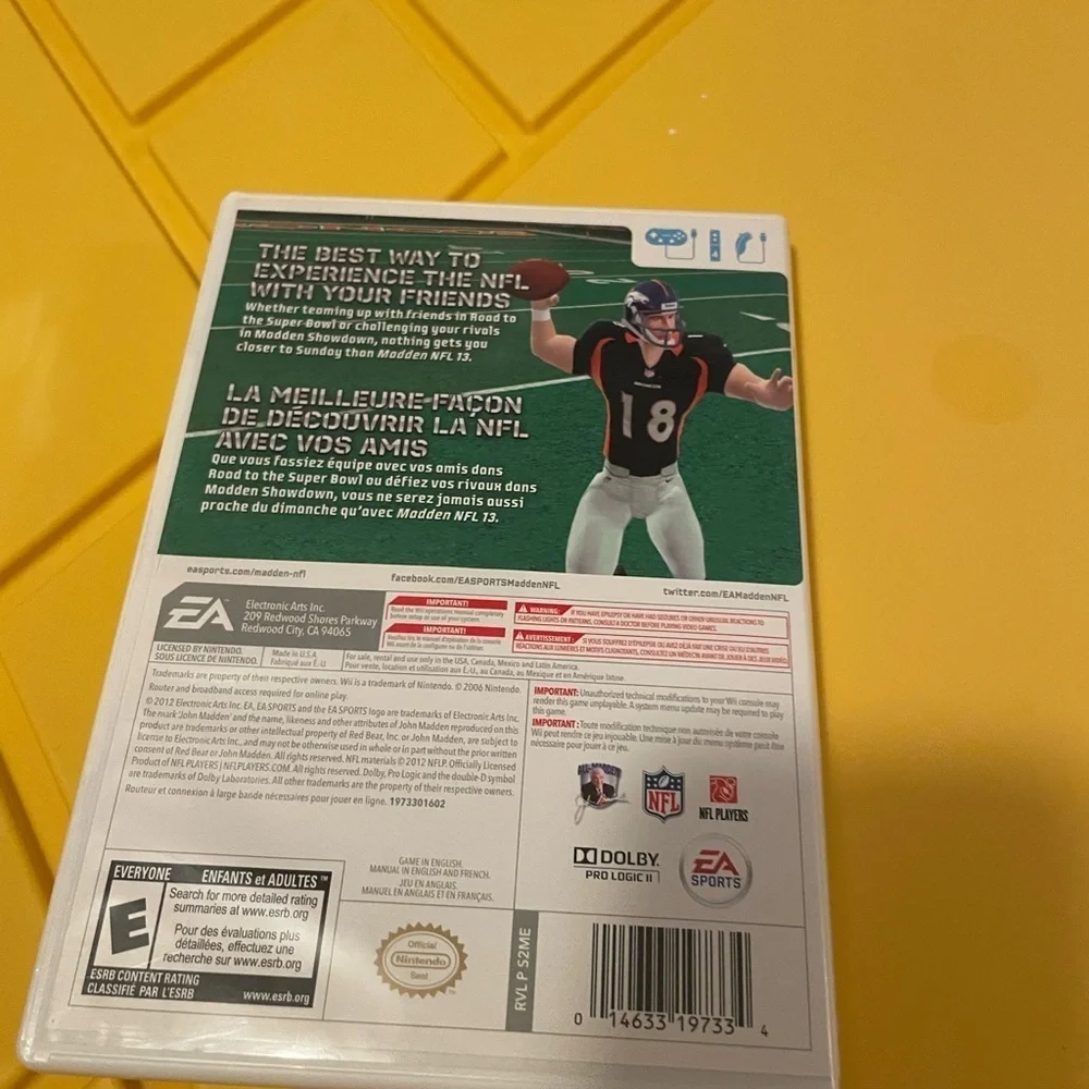 Nintendo Wii Madden ‘08 And ‘13 Video Games With Both manuals!